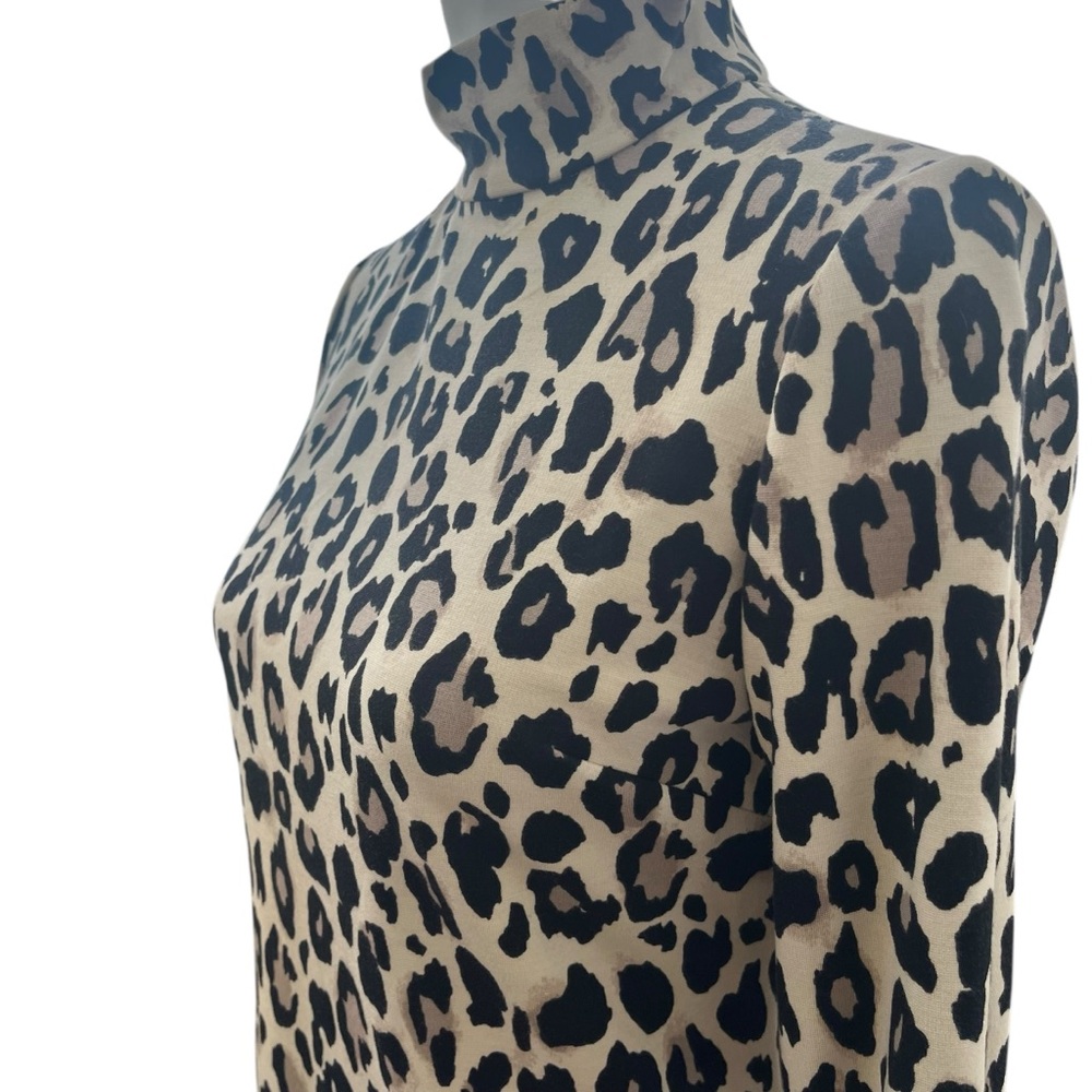 Kate Spade Black and Tan Animal Print Turtleneck - Picture 2 of 10